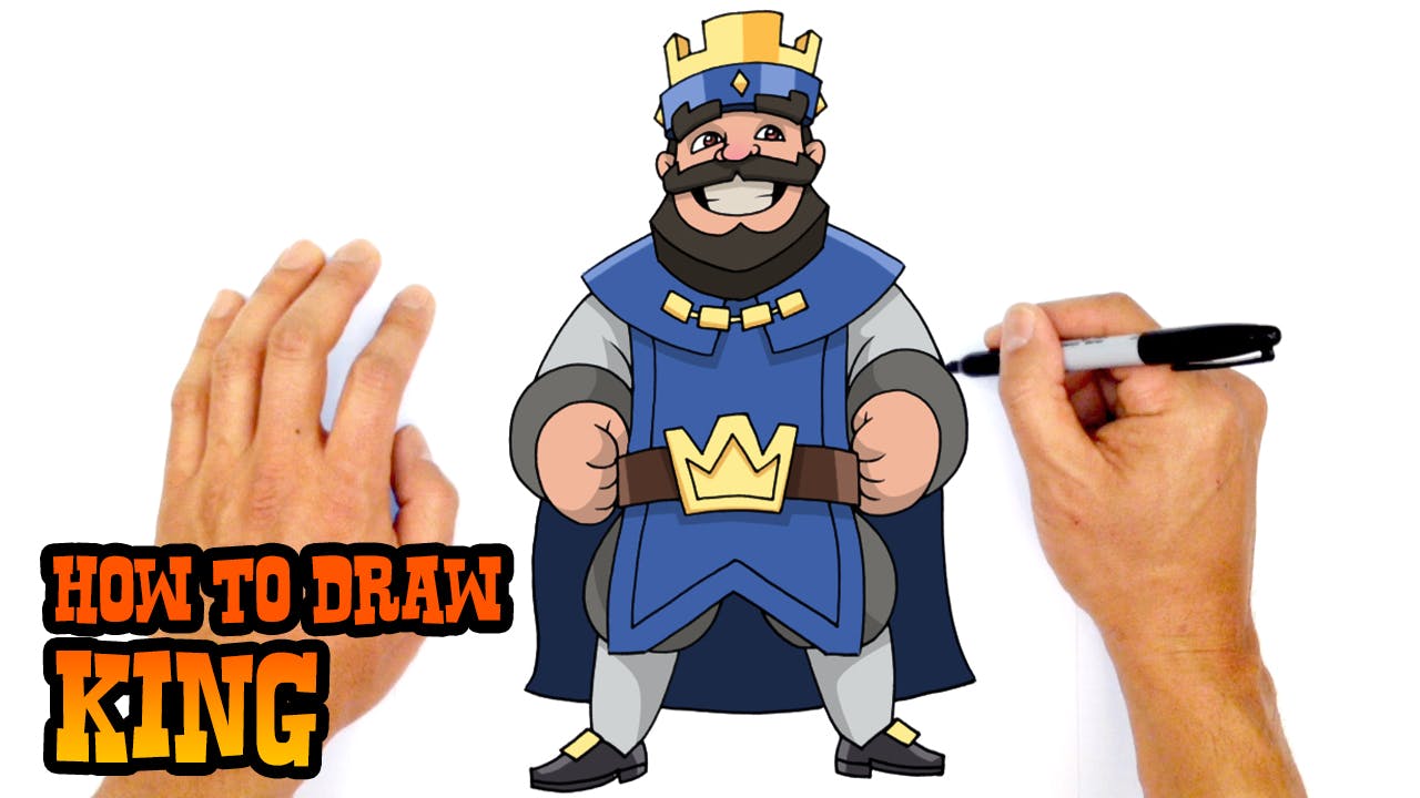 How to Draw the King Clash Royale Video Game Characters C4K ACADEMY